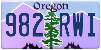 OR license plate 982RWI