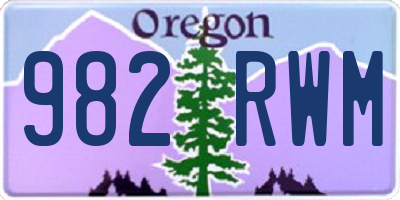 OR license plate 982RWM