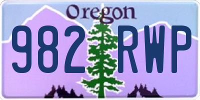 OR license plate 982RWP