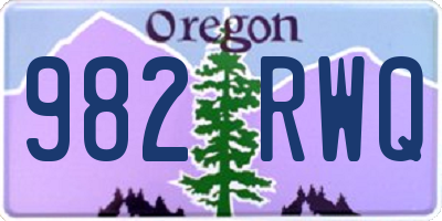 OR license plate 982RWQ