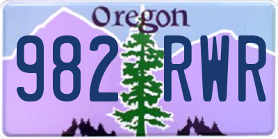 OR license plate 982RWR