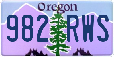 OR license plate 982RWS