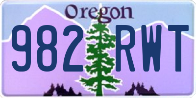 OR license plate 982RWT