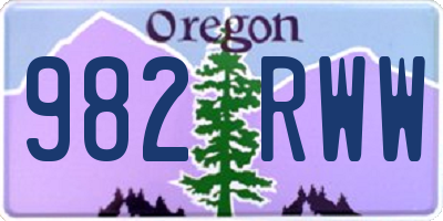 OR license plate 982RWW