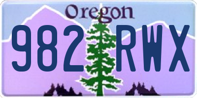 OR license plate 982RWX