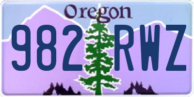 OR license plate 982RWZ