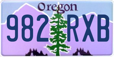OR license plate 982RXB