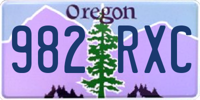 OR license plate 982RXC