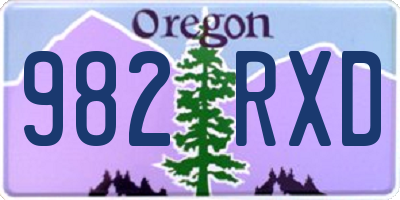 OR license plate 982RXD