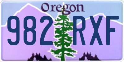 OR license plate 982RXF