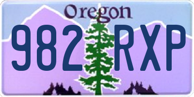 OR license plate 982RXP