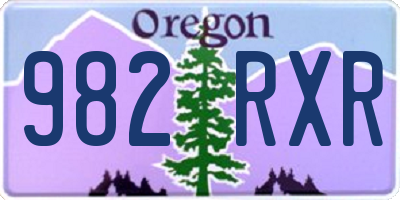 OR license plate 982RXR