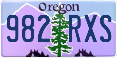 OR license plate 982RXS