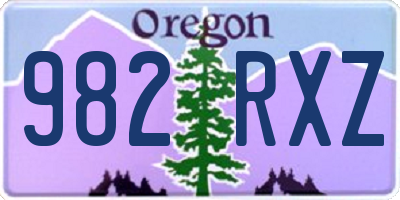 OR license plate 982RXZ