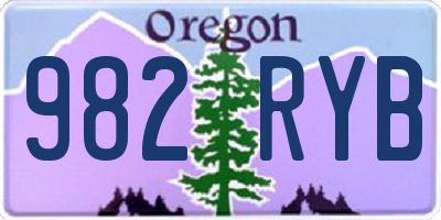 OR license plate 982RYB