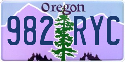 OR license plate 982RYC