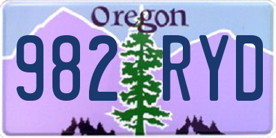 OR license plate 982RYD