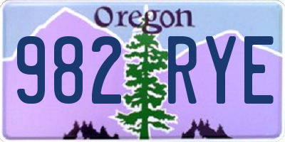 OR license plate 982RYE