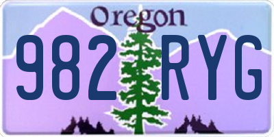 OR license plate 982RYG