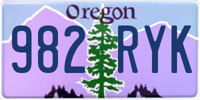 OR license plate 982RYK