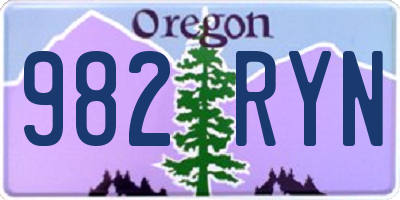 OR license plate 982RYN