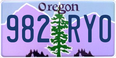 OR license plate 982RYO
