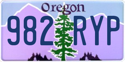 OR license plate 982RYP