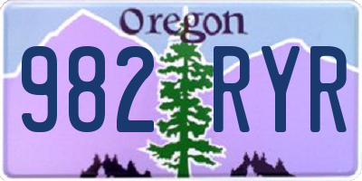 OR license plate 982RYR