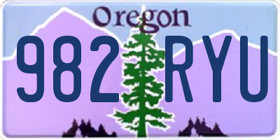 OR license plate 982RYU