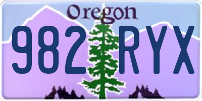 OR license plate 982RYX