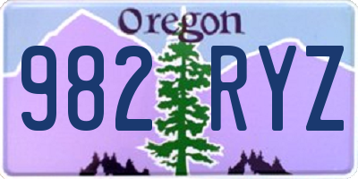 OR license plate 982RYZ