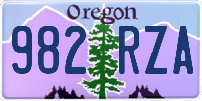 OR license plate 982RZA