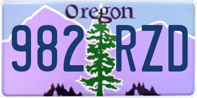 OR license plate 982RZD