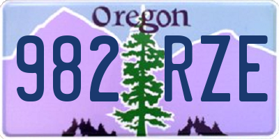OR license plate 982RZE