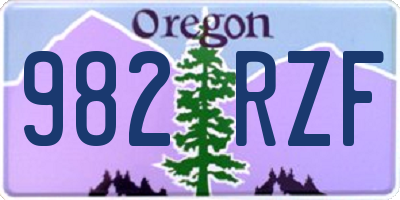 OR license plate 982RZF