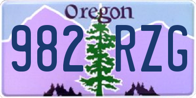 OR license plate 982RZG