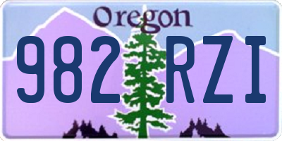 OR license plate 982RZI