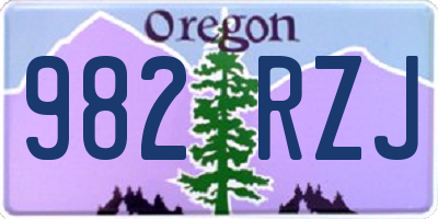 OR license plate 982RZJ