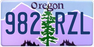 OR license plate 982RZL