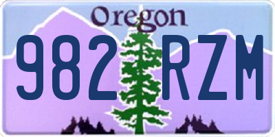 OR license plate 982RZM
