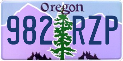 OR license plate 982RZP