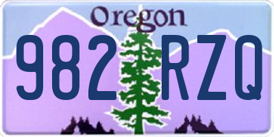 OR license plate 982RZQ