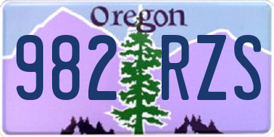 OR license plate 982RZS