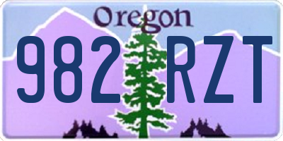 OR license plate 982RZT