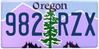 OR license plate 982RZX