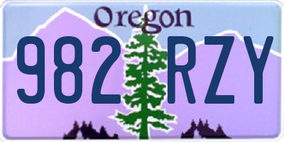 OR license plate 982RZY