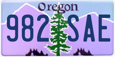OR license plate 982SAE