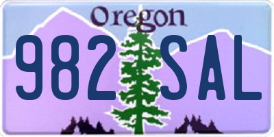 OR license plate 982SAL