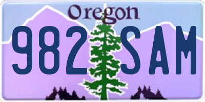 OR license plate 982SAM