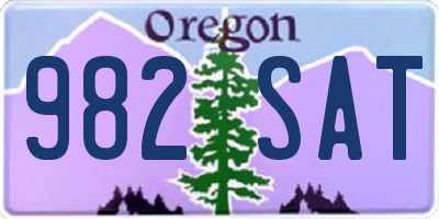 OR license plate 982SAT